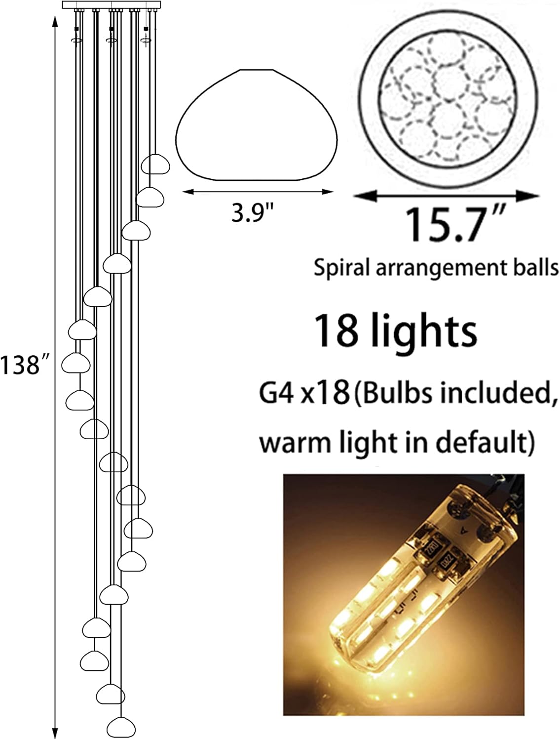 18 Lights Crystal Chandelier Pendant Light Fixture P48108