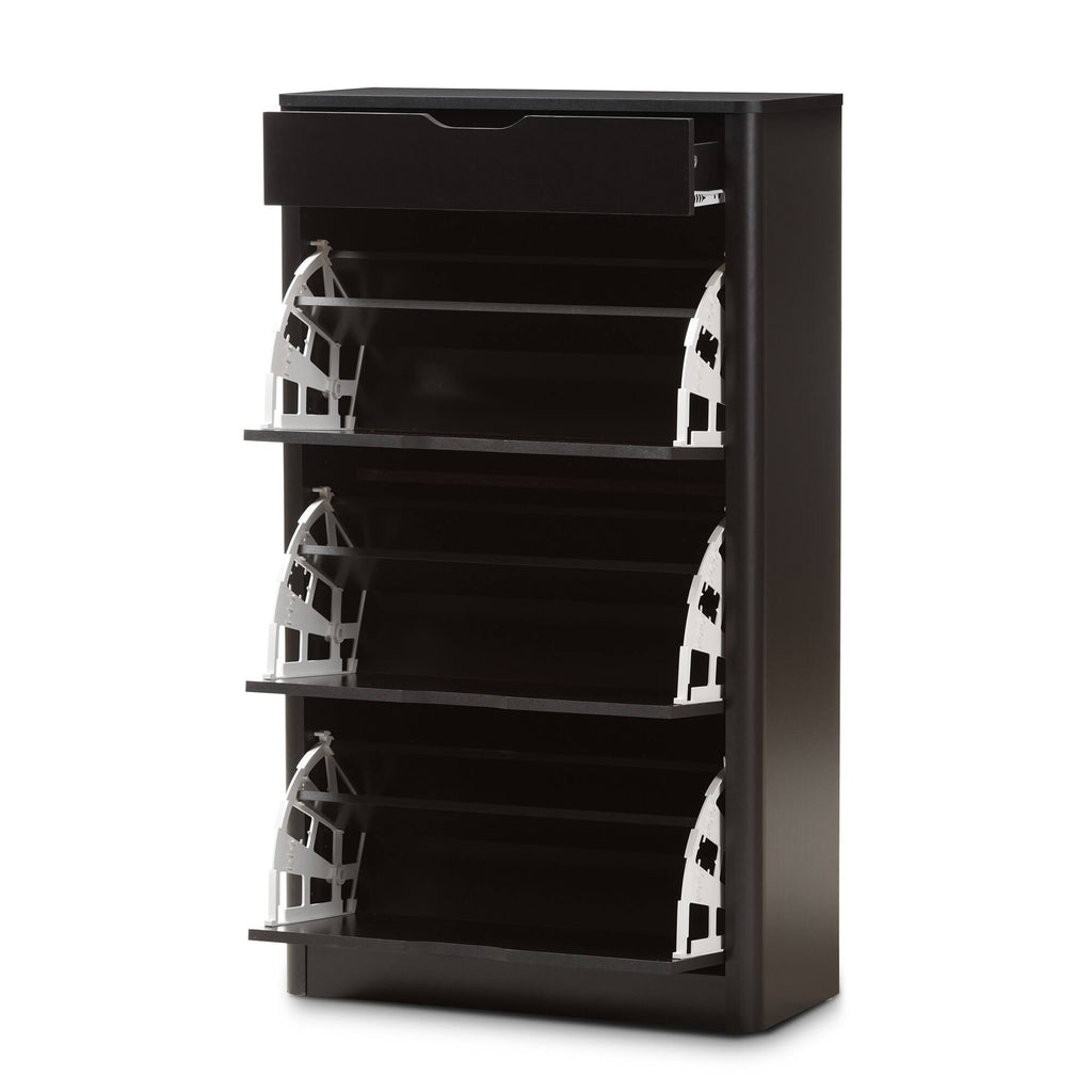 Black Wood Storage Cabinet W3905