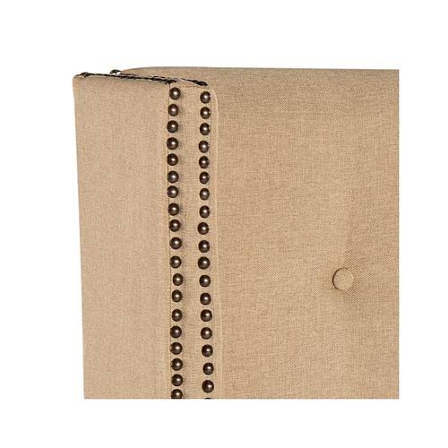 Navy Linen Tufted Winged Headboard Queen G359
