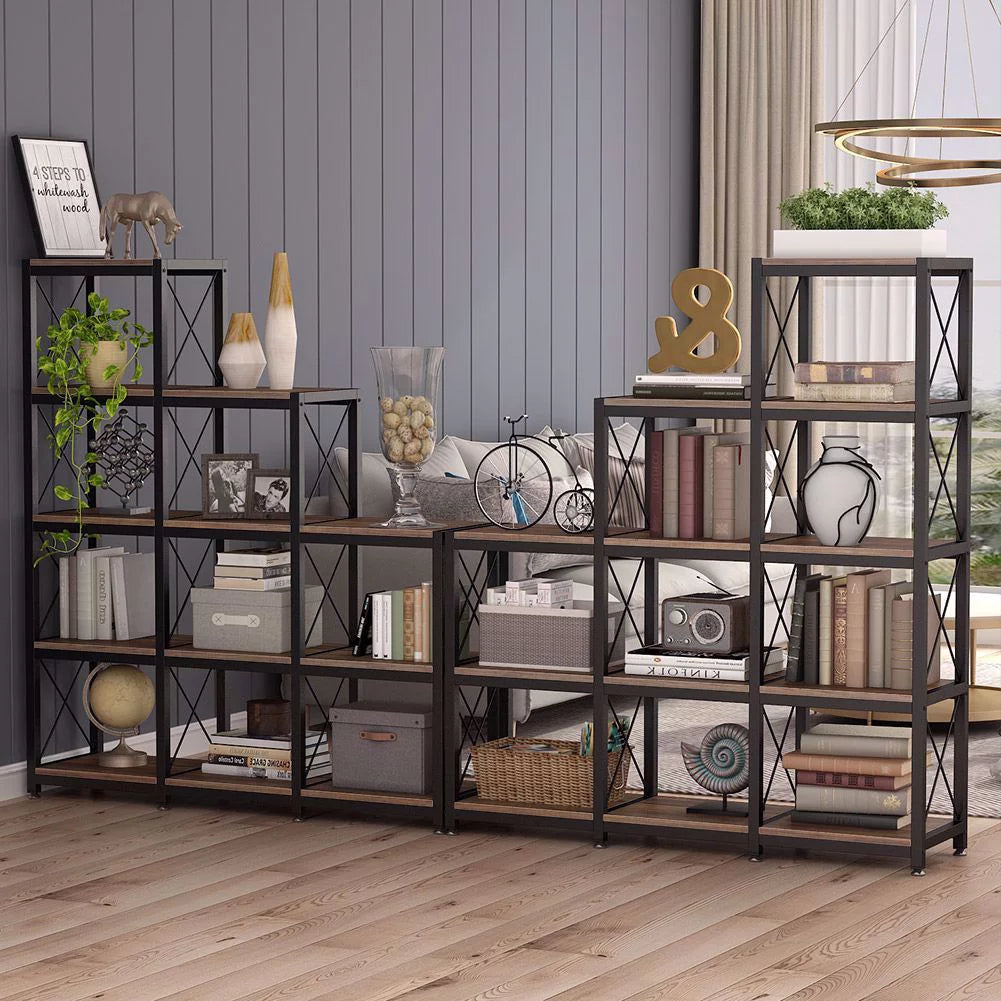 12 Shelves Industrial Ladder Corner Bookshelf U5101