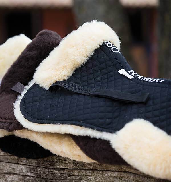 Black Sheepskin Half Pad Horse B865