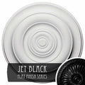 18x22OD x 1 1/2x22P Hand-Painted Jet Black Ceiling Medallion G47628