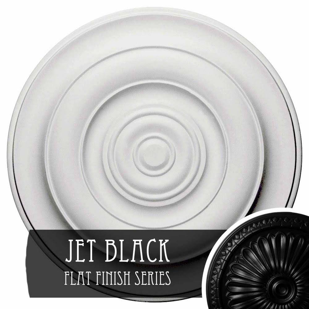 18x22OD x 1 1/2x22P Hand-Painted Jet Black Ceiling Medallion G47628