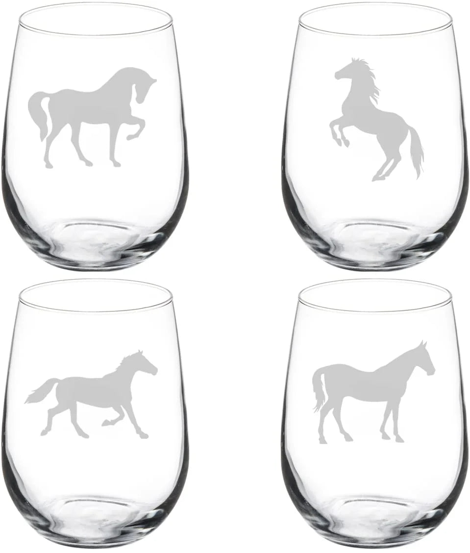 Set of 4 Stemless Wine Glass 17 oz T767