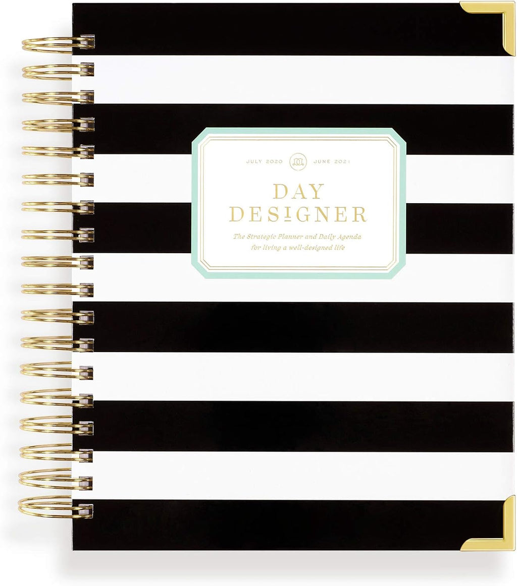 Black Stripe Spiral Bound Daily Planner F147248