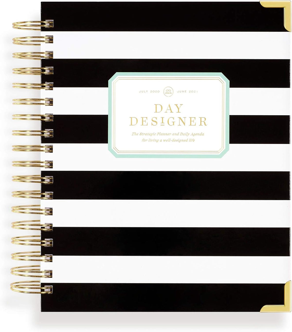 Black Stripe Spiral Bound Daily Planner F147248