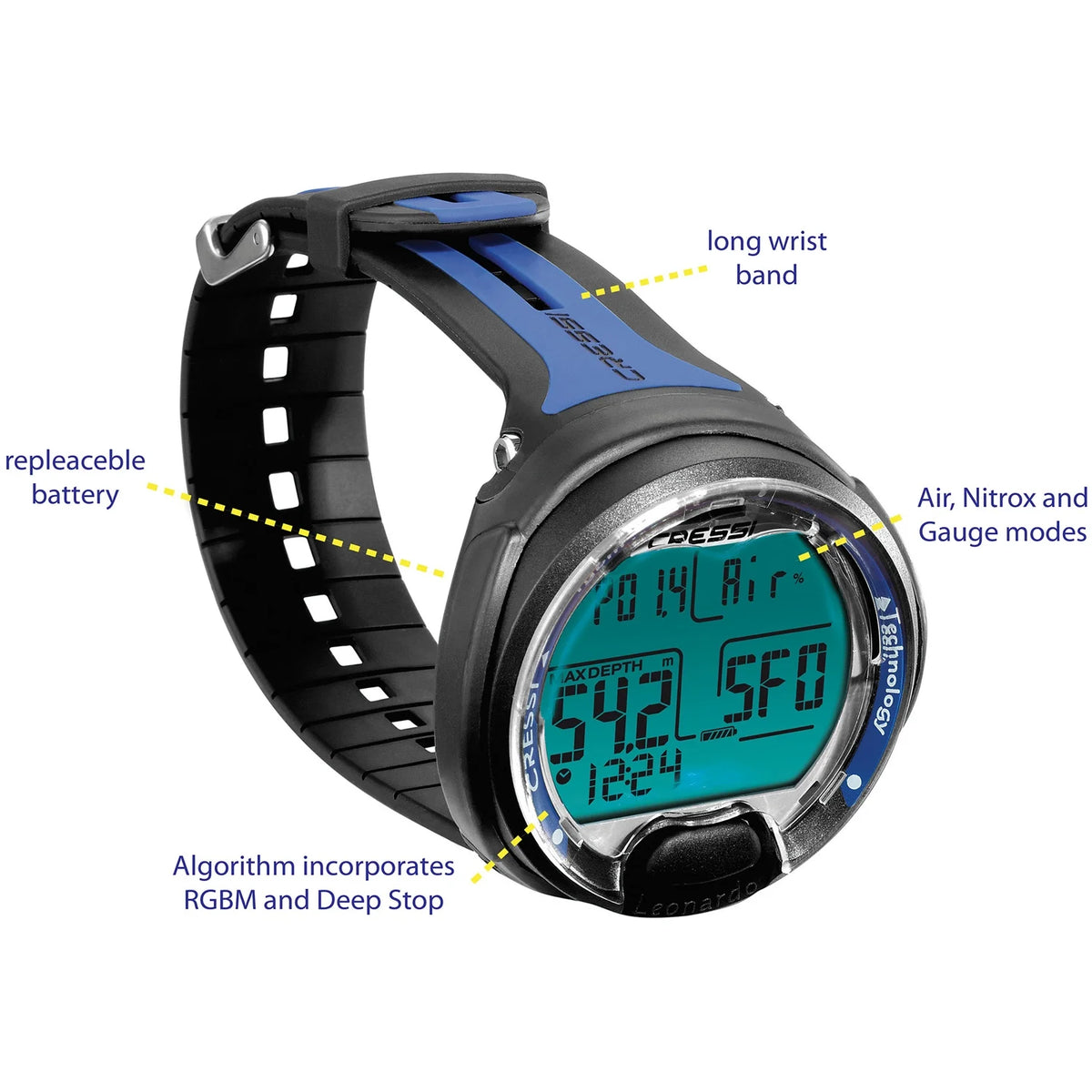 Black and White Wrist Diving Computer S7696