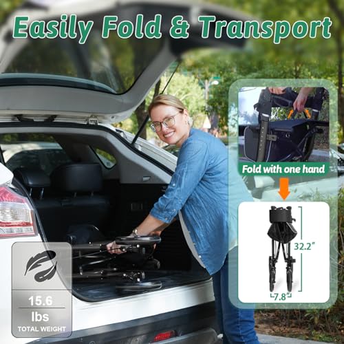 FSA Eligible Rollator Walker with Seat, Cup Holder, Foldable Lightweight Walker with Brakes K15619