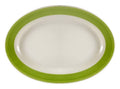 Green Stoneware Oval Rolled Edge Platter J1777