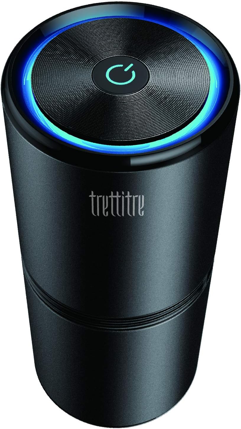 Car Air Purifier Ionizer with 12 Million Negative Ions, 27dB Quiet, Metal Body F365833