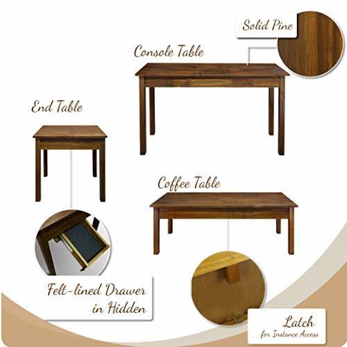 Brown End Table with Concealed Drawer W2775
