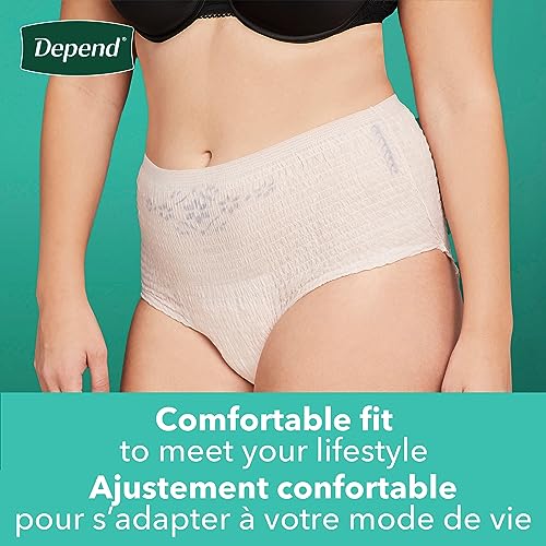 Medium Disposable Incontinence Underwear for Women, Blush, 18 Count E3805