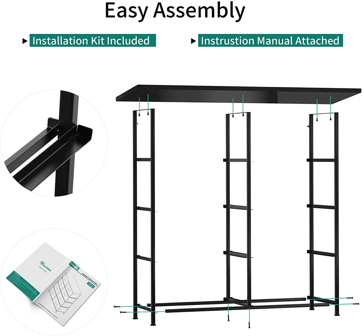8 Drawer Fabric Dresser with Wooden Top Shelf S91358