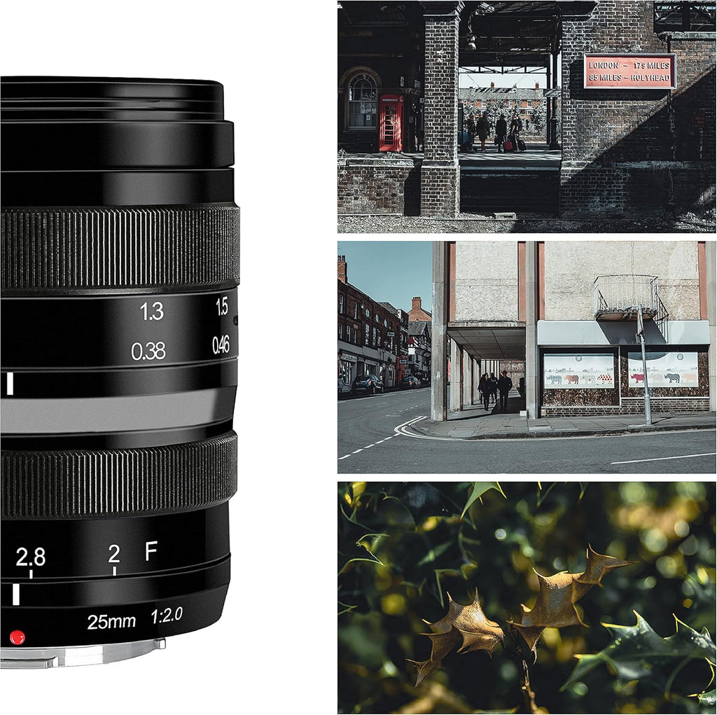 25mm F2.0 M43 Wide Angle Manual Lens for MFT Mount Mirrorless Cameras P28948