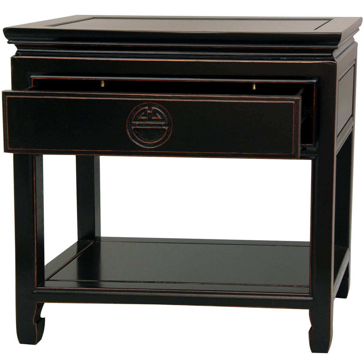 Antique Black Rosewood Bedside Table K933926