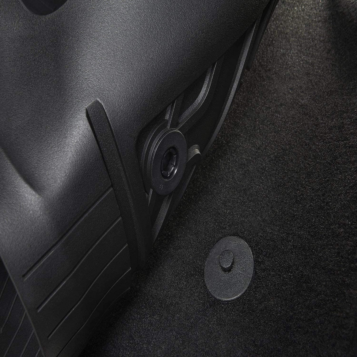 Black TPE All Weather Custom Fit Floor Liner for Ford Ranger Supercrew Cab, 1st & 2nd Row Full Set U59536
