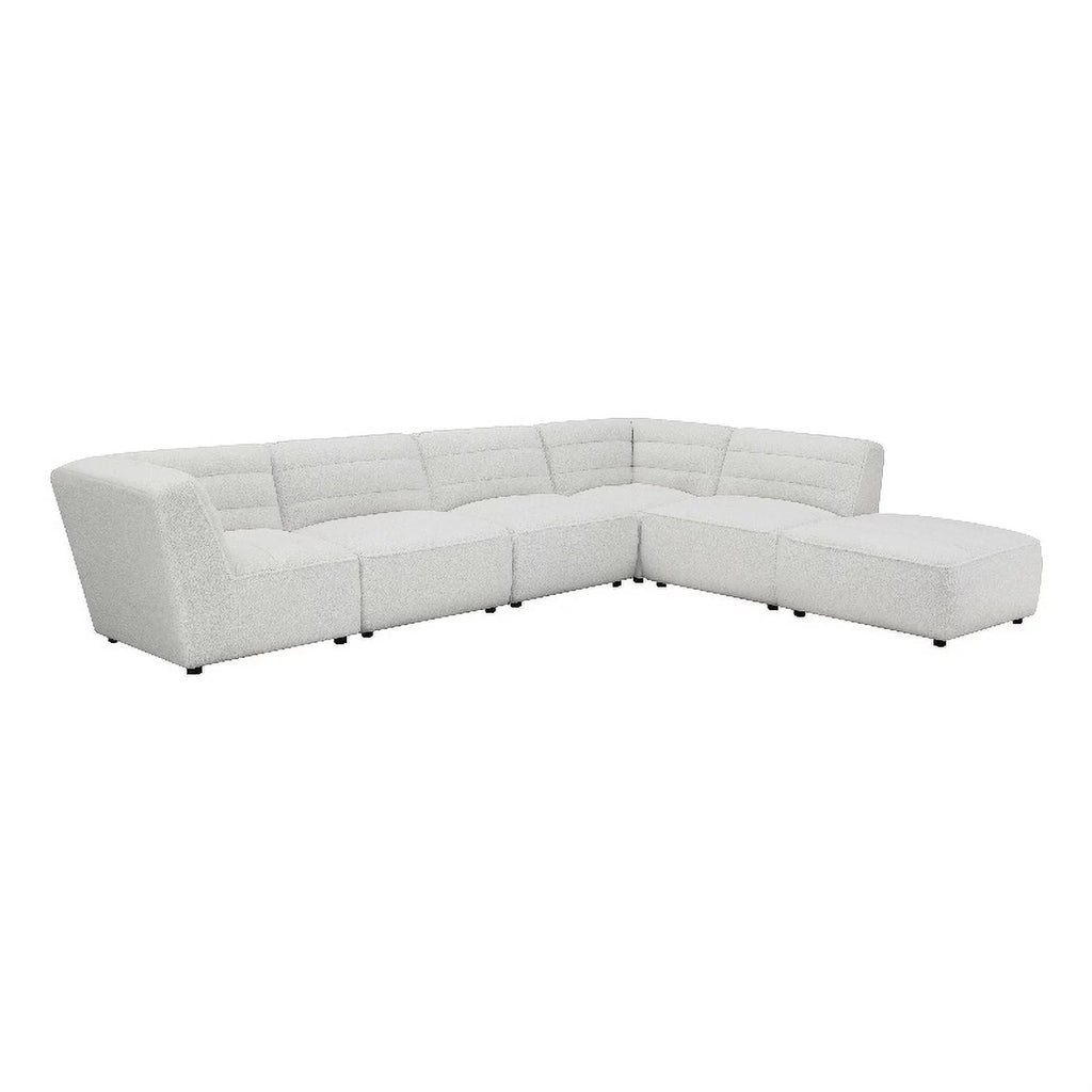 White 6-Piece Faux Leather Sectional W40503