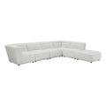 White 6-Piece Faux Leather Sectional W40503