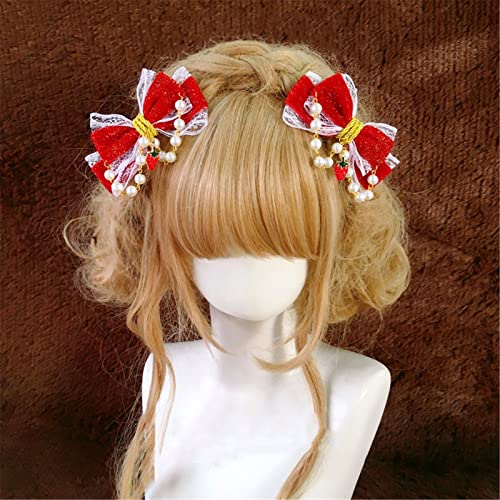 Red Velvet Bow Hair Clips D4973