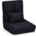 Moccha Folding Floor Chair with Pillow Adjustable 6 Reclining Position Upholstered Chaise Lounge V878