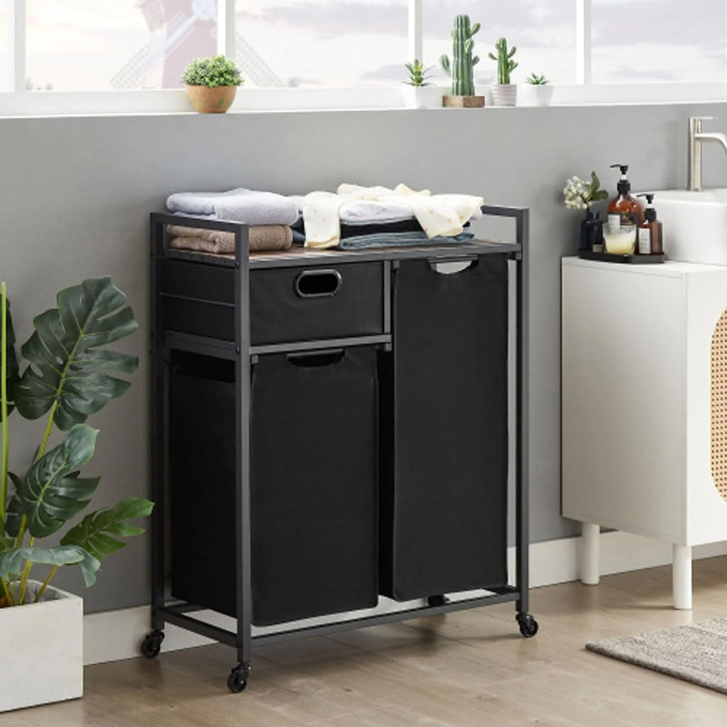 Laundry Basket with Drawer and 2 Sorter Bags F6519