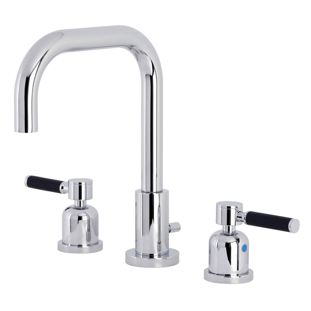 Polished Chrome Widespread Bathroom Faucet with Brass Pop-Up U3902