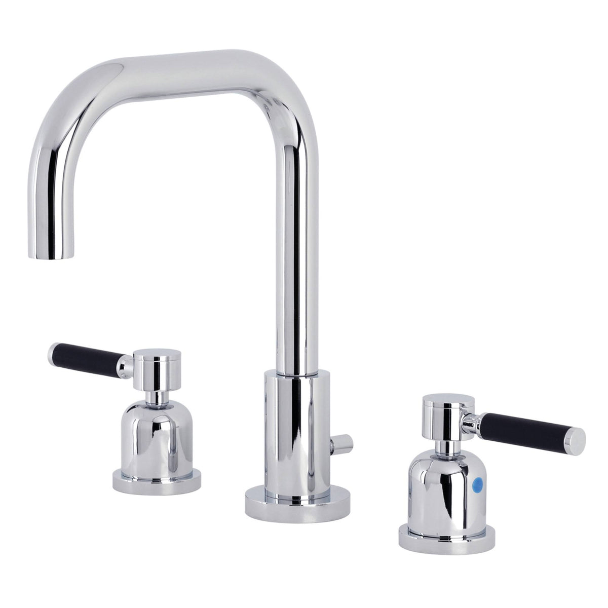 Polished Chrome Widespread Bathroom Faucet with Brass Pop-Up U3902