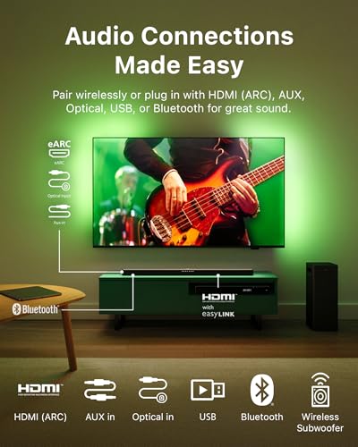 2.1 Soundbar with Wireless Subwoofer and DTS Virtual:X, 240W, Bluetooth 5.4, HDMI ARC, Dark Grey L63400