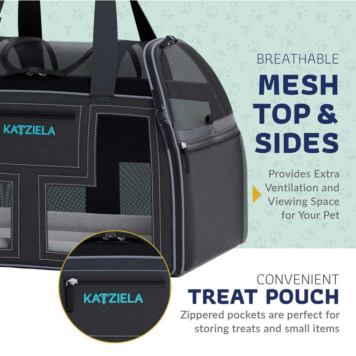 Pet Carrier with Removable Wheels and Telescopic Handle S73223