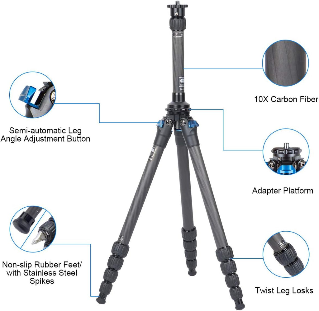 Carbon Fiber Tripod with Two-Section Center Column W4190