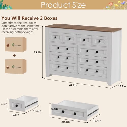 White 54" Wide 3 Drawer Wood Dresser with Sliding Barn Doors F69572