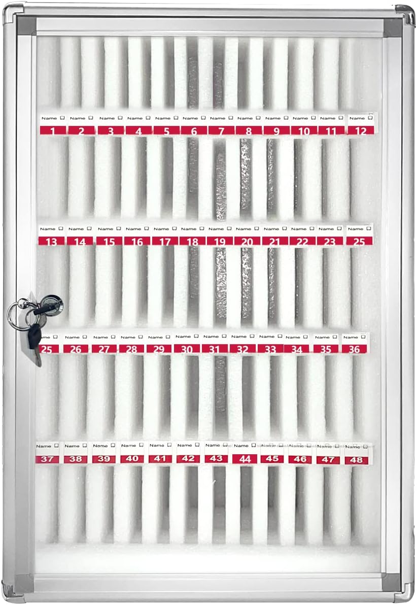 60 Slots Aluminum Alloy Cell Phones Storage Cabinet with Lock O13751