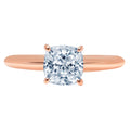 Cushion Cut Blue Aquamarine 18k Rose Gold Ring M64637