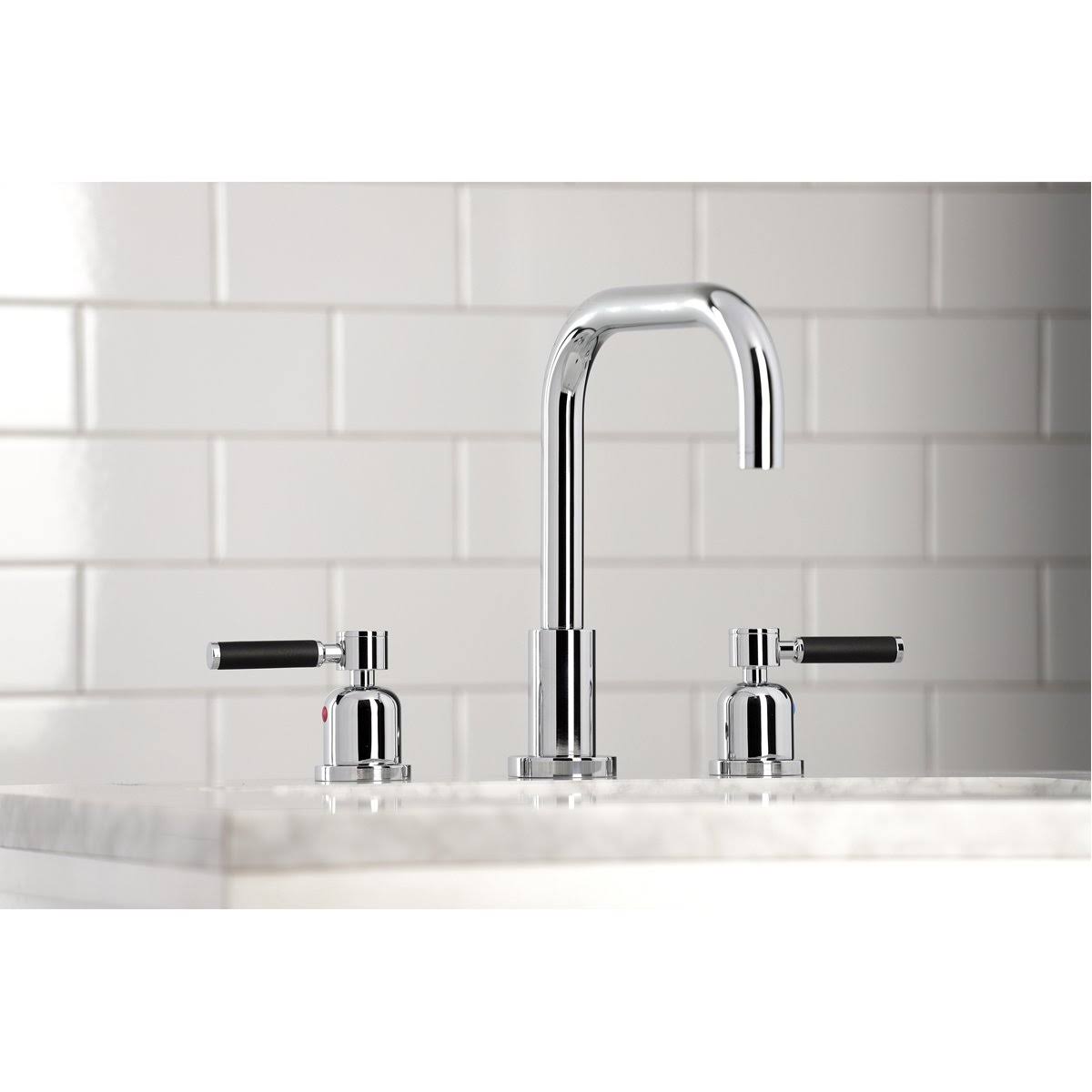 Polished Chrome Widespread Bathroom Faucet with Brass Pop-Up U3902