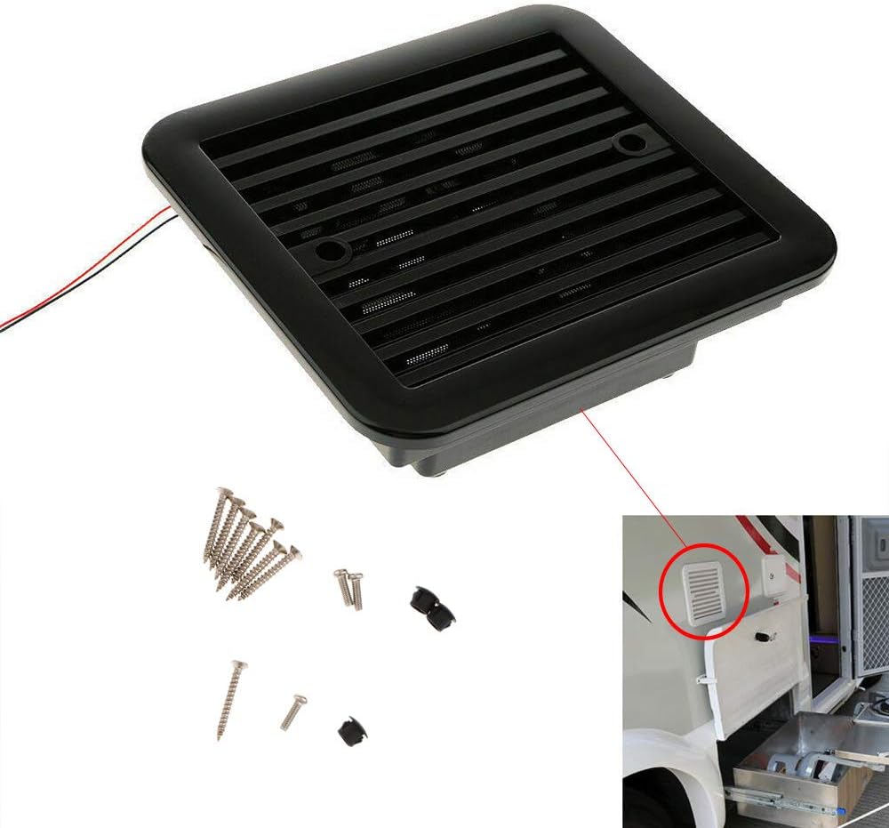 12V One-Way Ventilation Fan for Car RV Van (Black) N68149