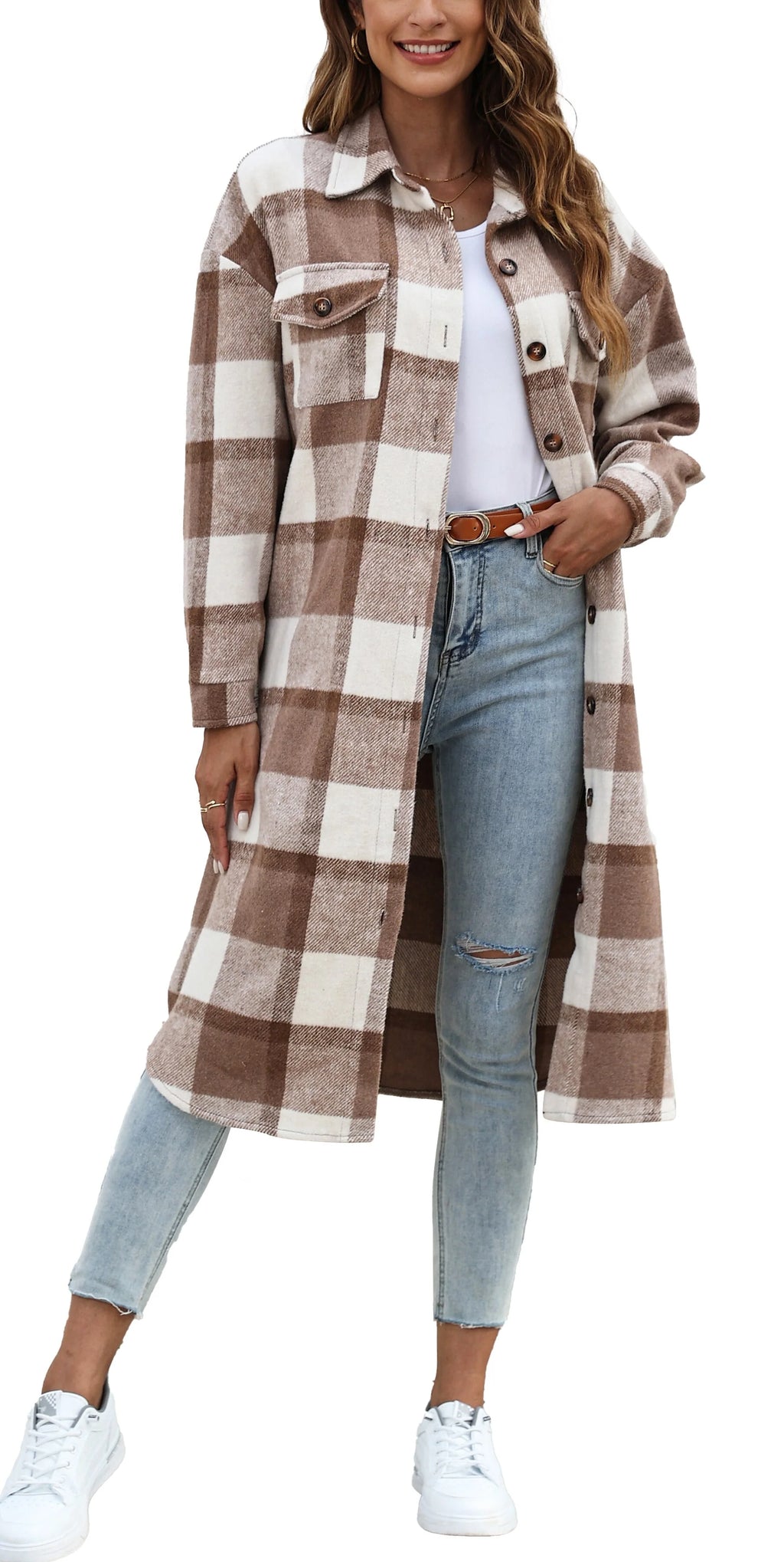 Flannel Button Up Plaid Shirt V522810