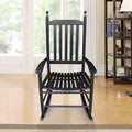 Black Wooden Porch Rocker Chair X8568