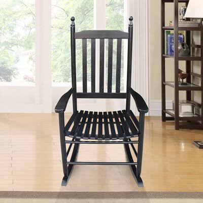 Black Wooden Porch Rocker Chair X8568