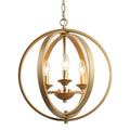 3-Light Gold Adjustable Globe Chandelier N522