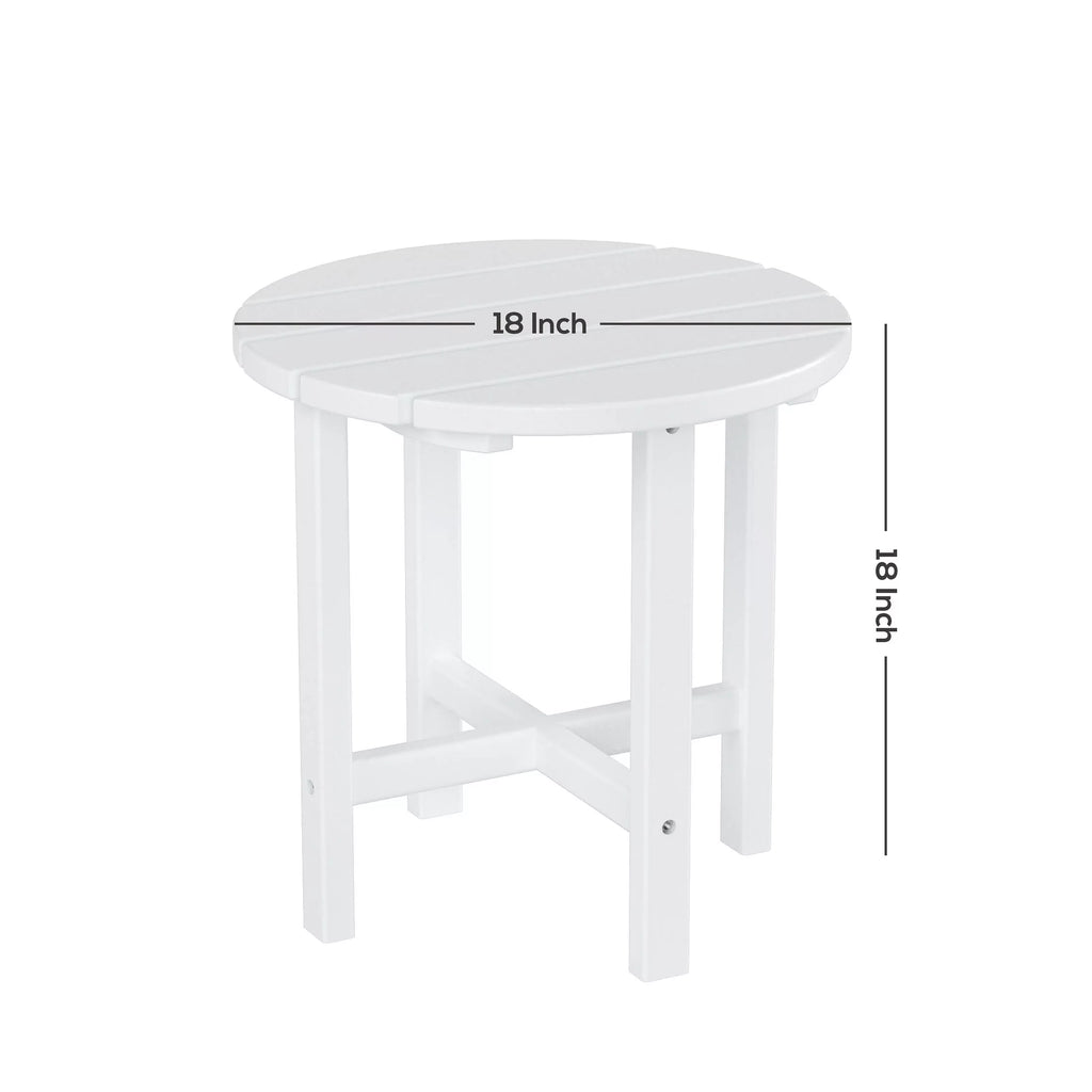 18" Round Plastic Outdoor Patio Side Table D71371