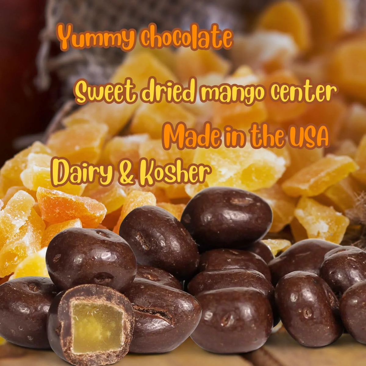 10 Lbs Milk Chocolate Covered Dried Mango U474143