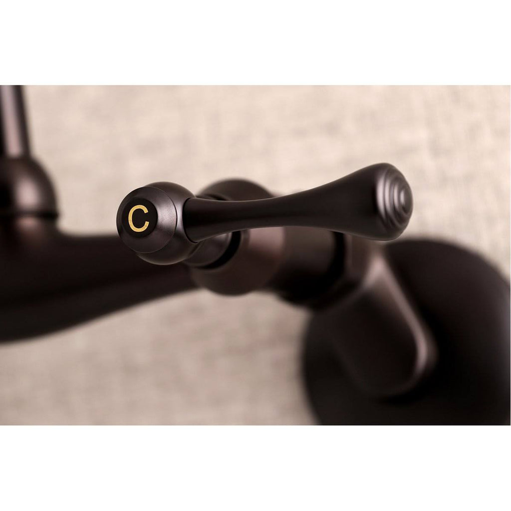 Oil Rubbed Bronze Adjustable Center Wall Mount Laundry Faucet Y604