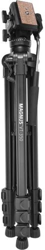 Aluminum Video Tripod System with Fluid Head, Extends to 82”, Max Load 15 lb, Carry Case O6646