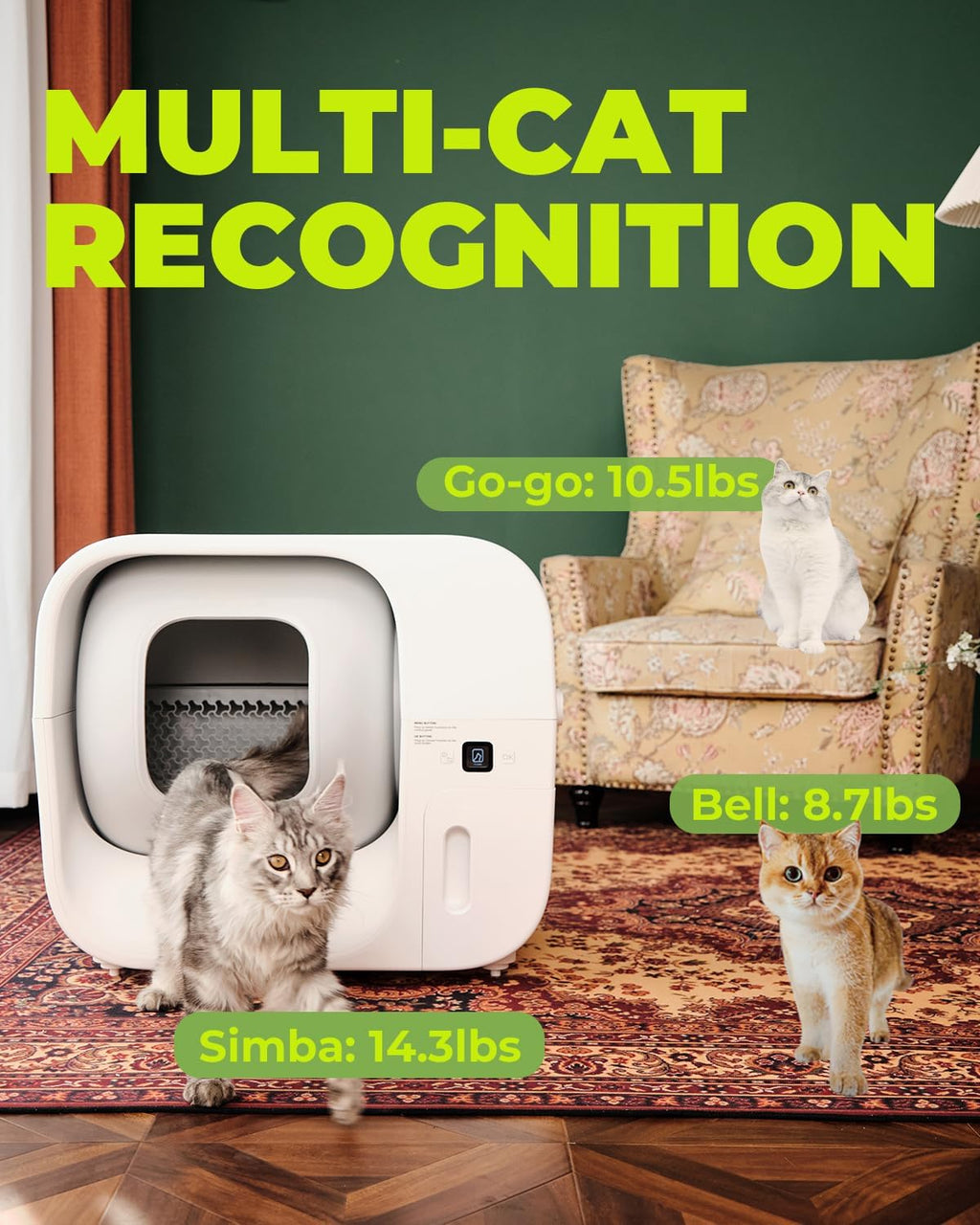 Automatic Self Cleaning Cat Litter Box with Trash Bags O670
