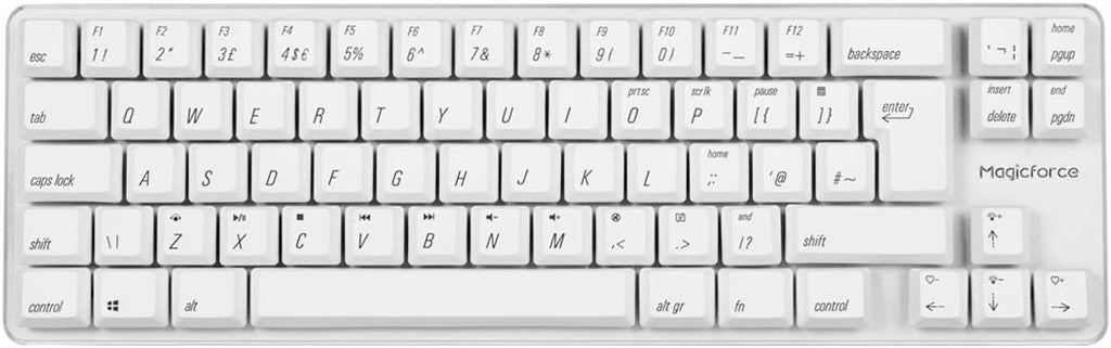 White Backlit British QWERTY Mechanical Gaming Keyboard E573084
