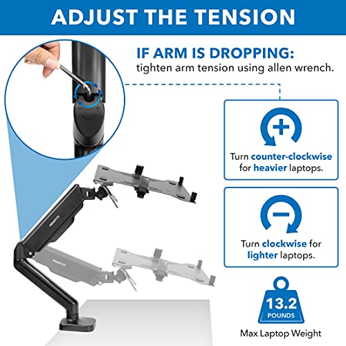 Full Motion VESA Monitor Desk Mount with Laptop Tray G18038