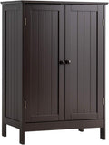 White Wooden Floor Storage Cabinet with Double Doors I651