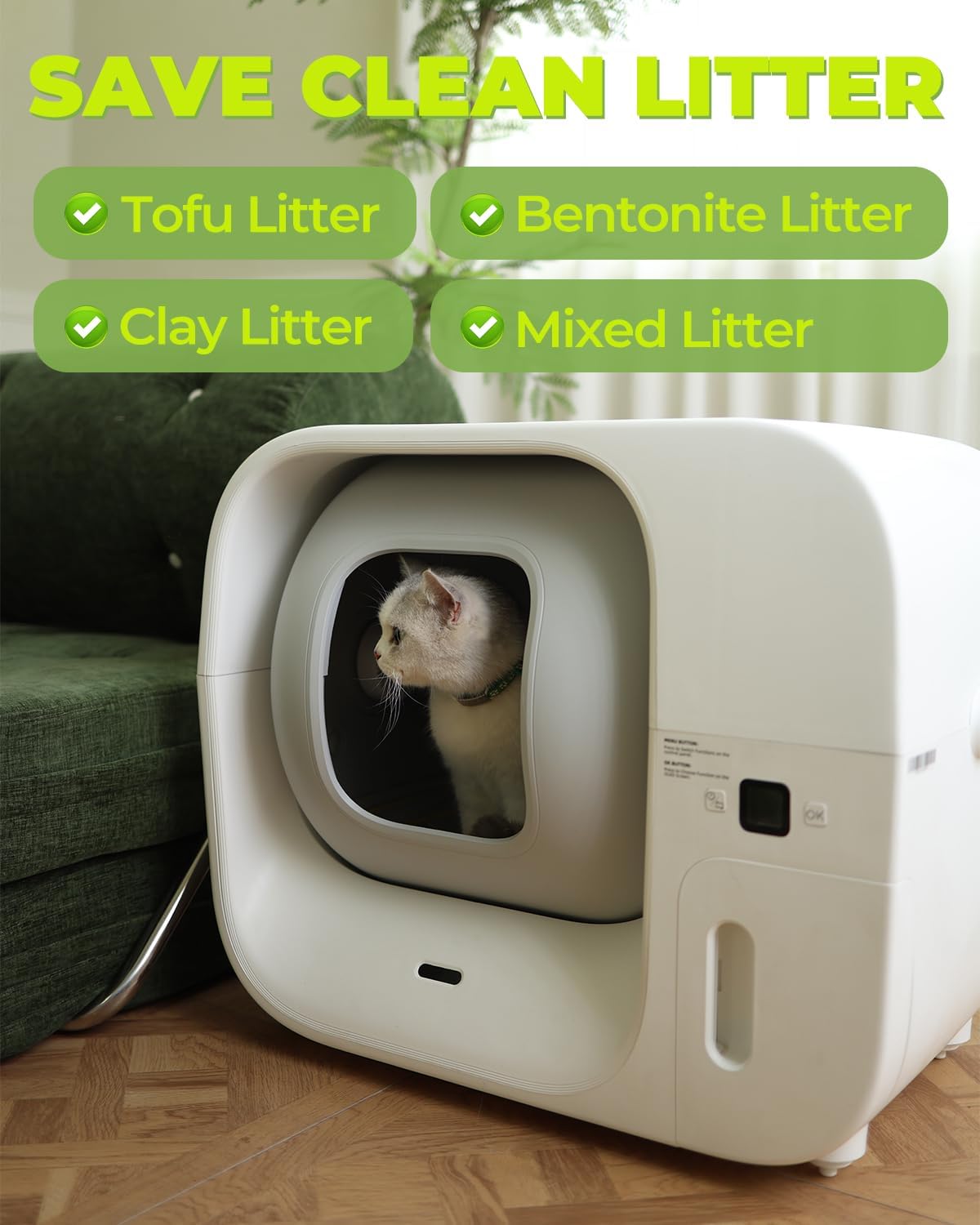 Automatic Self Cleaning Cat Litter Box with Trash Bags O670