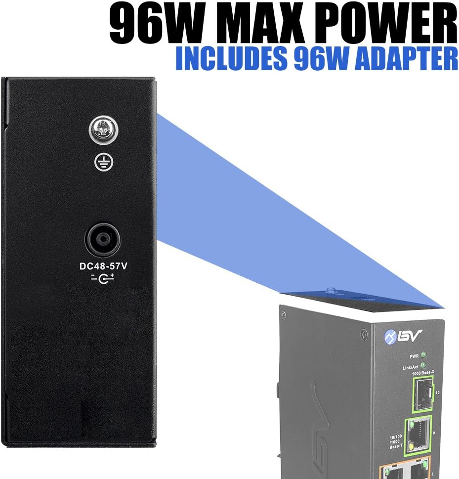 10 Port PoE+ Industrial DIN Rail Switch with Gigabit Ethernet & SFP Uplink X2023