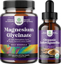 Magnesium Glycinate Capsules and Liquid Ashwagandha Root Extract M739
